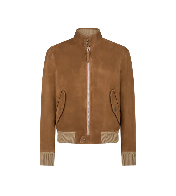 SUEDE HARRINGTON CARAMEL online